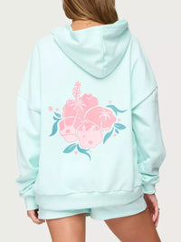 Women's Oversized Graphic Hoodie Drop Shoulder Sweatshirt