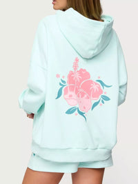 Women's Oversized Graphic Hoodie Drop Shoulder Sweatshirt