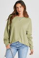 Waffle-Knit Long Sleeve Sweatshirt Trandify Deal