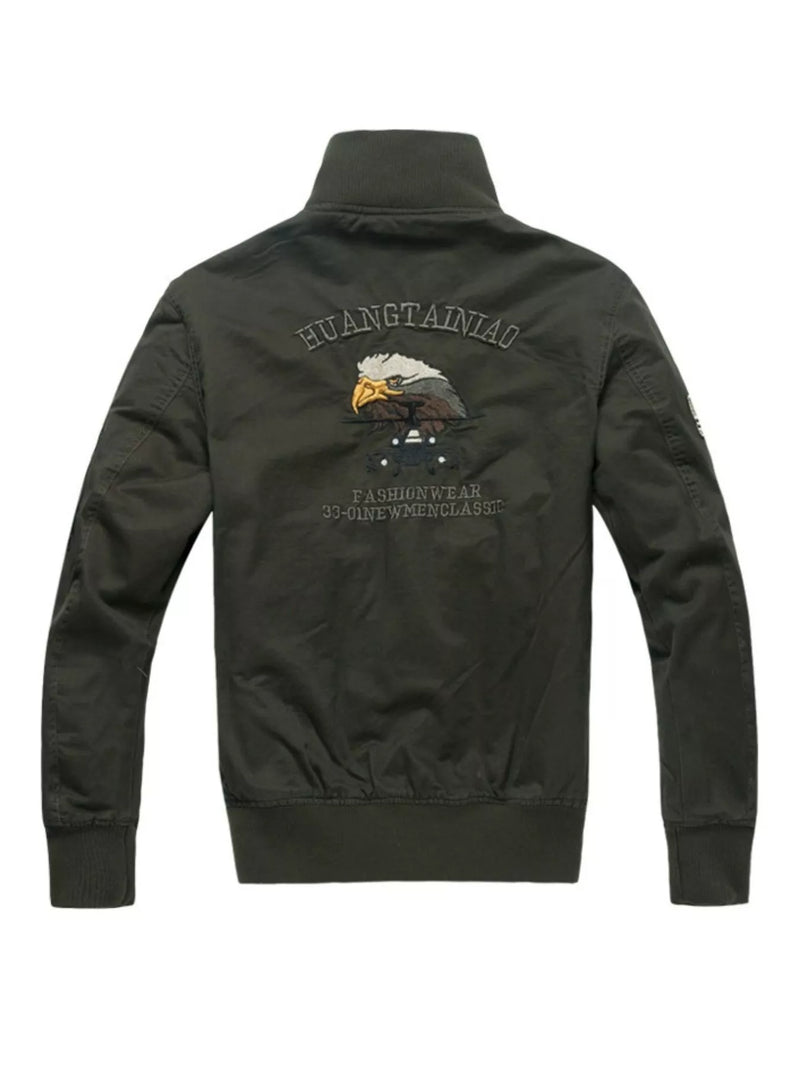 Men's Cotton Zip-Up Jacket - Plus Size Long Sleeve Casual