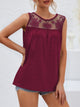 Lace Detail Round Neck Tank Trandify deal