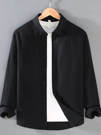 Men’s Plus Size Button-Up Long Sleeve Shirt – Comfort Fit Casual Style