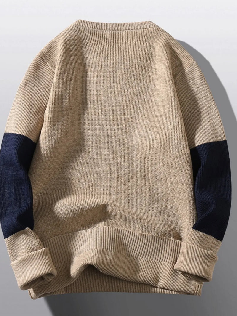 Men’s Plus Size Color Block Sweater – Regular Fit, Affordable Price, Free Shipping