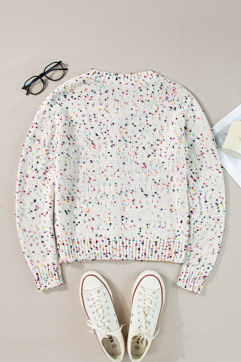 Confetti Button Up Long Sleeve Cardigan - Trandify Deal