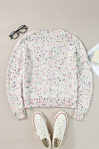 Confetti Button Up Long Sleeve Cardigan - Trandify Deal