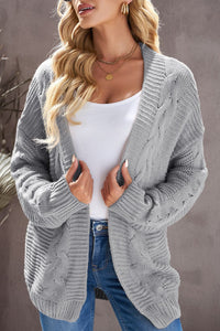 Cable-Knit Open Front Cardigan Trandify Deal