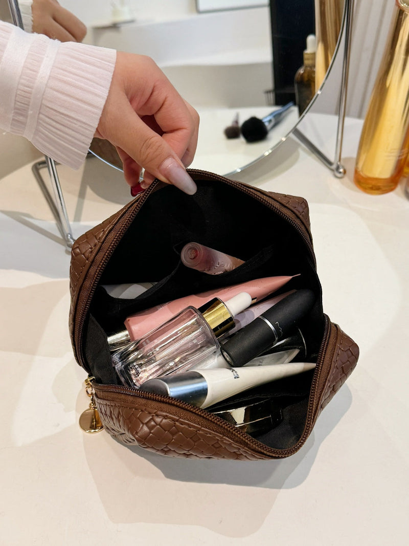 PU Leather Woven Clutch Trandify Deal