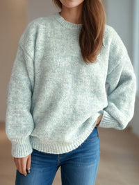 Round Neck Long Sleeve Sweater Trandify Deal