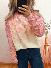 Women's Sequin Crewneck Sweater - Long Sleeve Party Wear