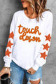 Letter & Star Round Neck Long Sleeve Sweatshirt Trandify Deal