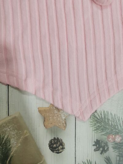 Women’s ruched drawstring ribbed long sleeve top in beige, styled with jeans for casual fall outfit