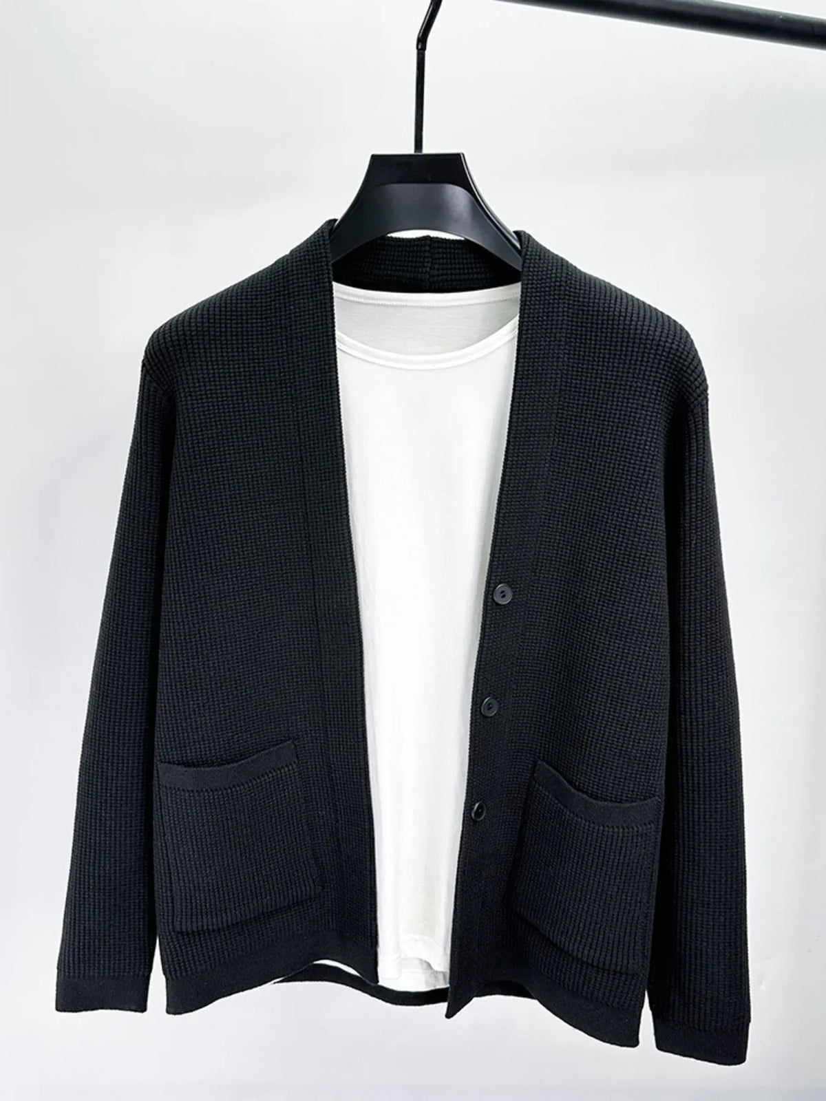 Men's Plus Size Button-Up Long Sleeve Cardigan – Casual Knit Sweater for Big & Tall Men