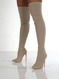 Point Toe Over Knee Stiletto Boots Trandify Deal