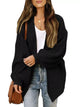 Oversized Chunky Knit Cardigan - Cable Knit Open Front Sweater