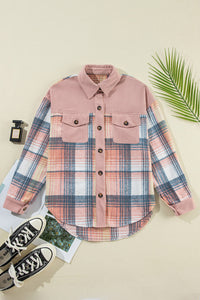 Plaid Button Up Long Sleeve Shacket Trandify Deal
