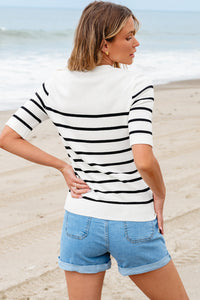 Round Neck Half Sleeve Knit Top Trandify Deal