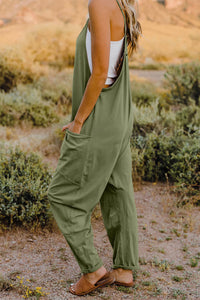 Double Take Full Size V-Neck Sleeveless Jumpsuit with Pockets - Trandify Deal