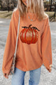 Sequin Pumpkin Round Neck Long Sleeve Sweatshirt Trandify Deal