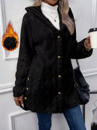 Women's Thick Fleece Jacket | Button-Down Hooded Outerwear
