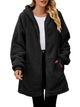 Fuzzy Pocketed Zip Up Long Sleeve Hooded Jacket Trandify Deal