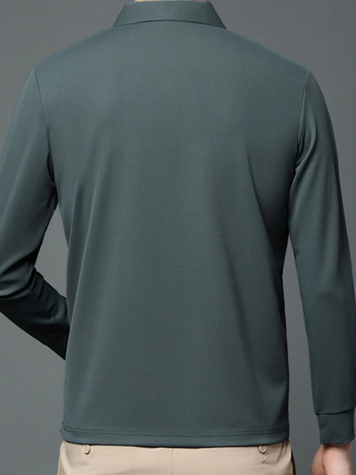 Men’s Plus Size Long Sleeve Polo Shirt – Classic Collar for Big & Tall Men – Business Casual Workwear