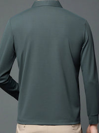 Men’s Plus Size Long Sleeve Polo Shirt – Classic Collar for Big & Tall Men – Business Casual Workwear