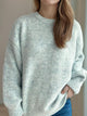 Round Neck Long Sleeve Sweater Trandify Deal
