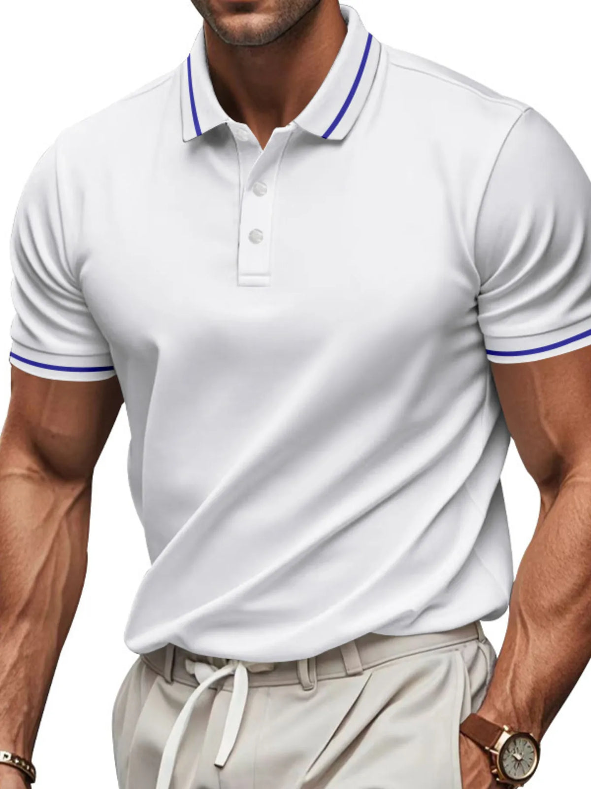 Plus size men’s collared polo – moisture-wicking fabric for golf & casual wear