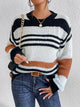 Contrast Striped Round Neck Long Sleeve Sweater Trandify Deal