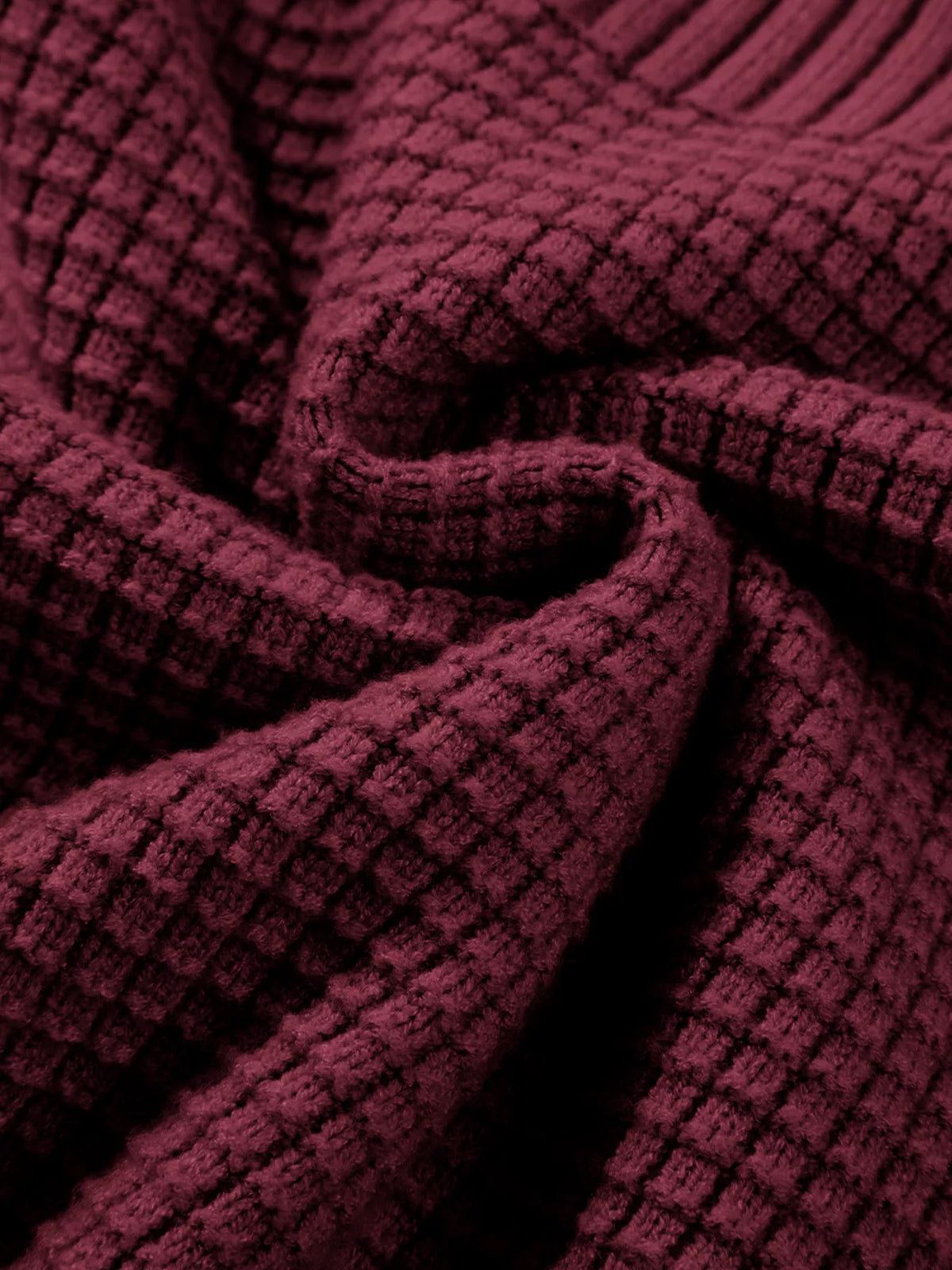 Women's Textured Knit Sweater - Waffle Crewneck