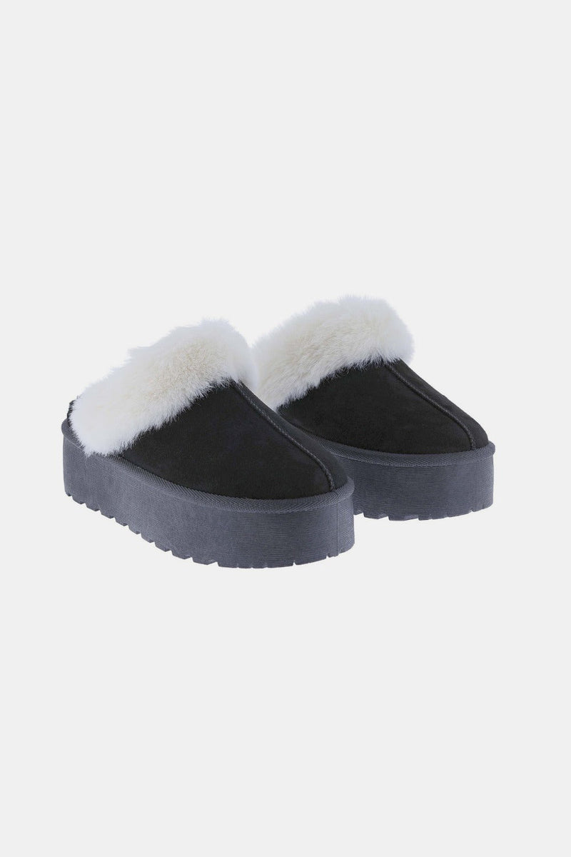 Weeboo Thick Bottom Fur Trim Snow Slippers Trandify Deal