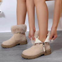 Suede Faux Fur Boots with Side Zipper Trandify Deal