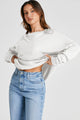 Waffle-Knit Long Sleeve Sweatshirt Trandify Deal