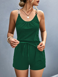 Scoop Neck Romper with Pockets Trandify deal