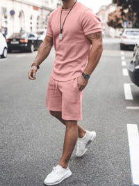 Men’s Plus Size Summer Outfit – 2-Piece T-Shirt & Shorts Set | Free Shipping