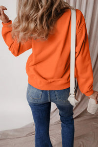 Letter Round Neck Long Sleeve Sweatshirt Trandify Deal