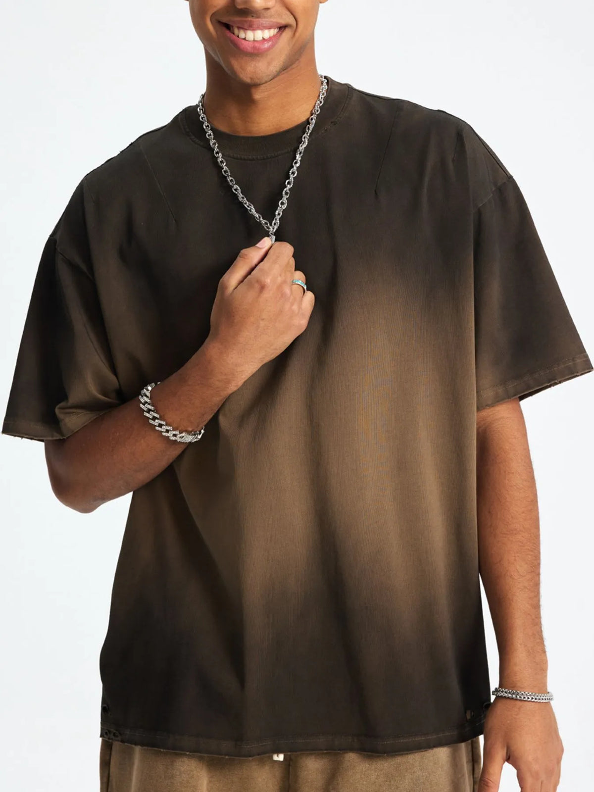 Trendy Fade Design Men’s T-Shirt – Breathable Summer Top