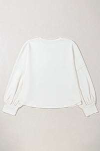 Plus Size Studded Star Round Neck Long Sleeve Blouse Trandify Deal