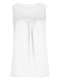 Lace Detail Round Neck Tank Trandify deal