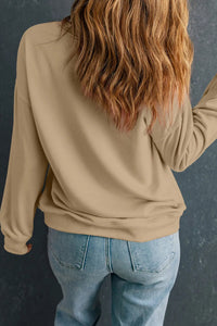THANKSGIVING Round Neck Dropped Shoulder Sweatshirt Trandify Deal
