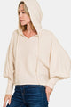 Zenana Brushed Hacci Drop Shoulder Cropped Hoodie Trandify Deal