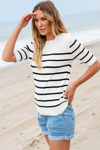 Round Neck Half Sleeve Knit Top Trandify Deal
