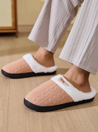 Horn Buckle Furry Texture Flat Slippers Trandify Deal