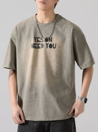 Men's 100% cotton short sleeve t-shirt in heather washed gray, regular fit