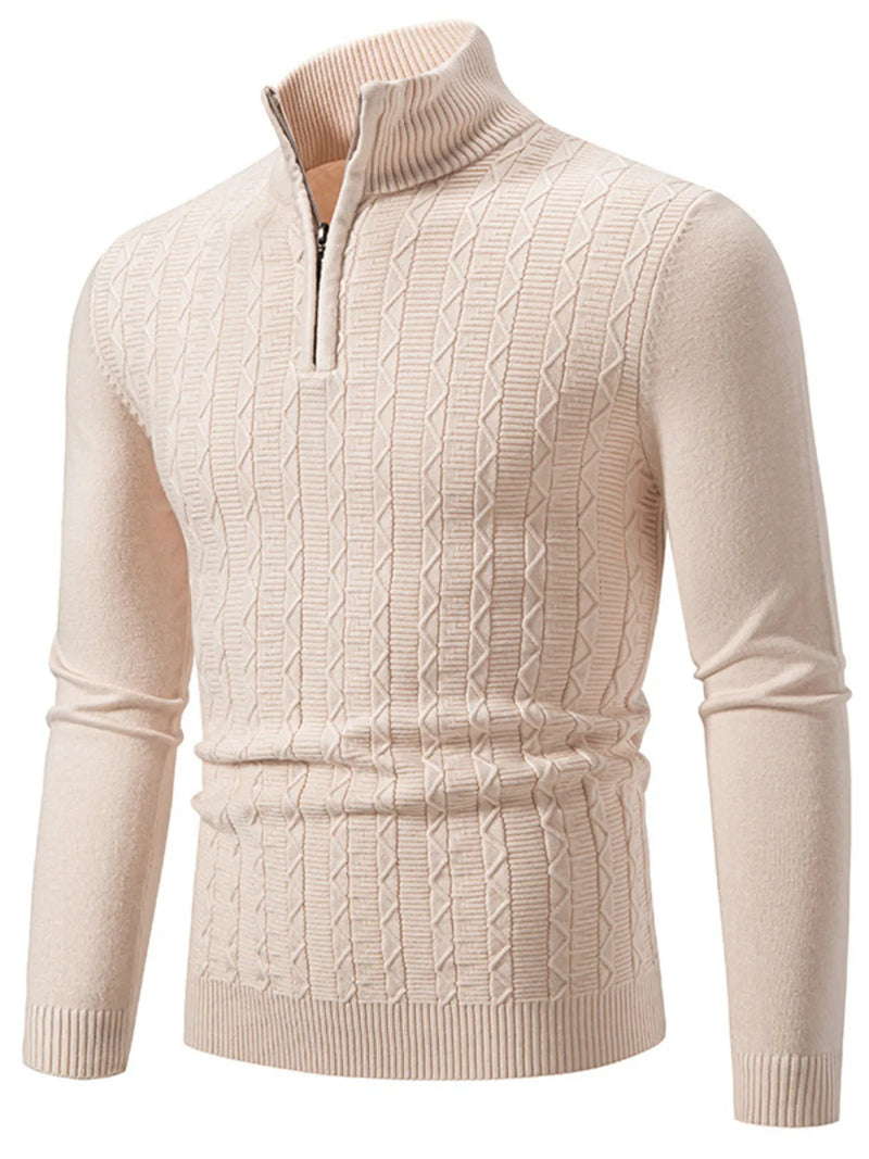 Men’s Plus Size Quarter Zip Sweater – Regular Fit, Cozy & Stylish