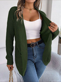 Chunky Knit Cardigan with Pockets - Open Front Women's Sweater