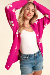 Haptics Full Size Daisy Floral Button Down Long Sleeve Cardigan Trandify deal