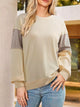 Women's Oversized Long Sleeve Sweatshirt with seam detail in Apricot, Y2K streetwear style.