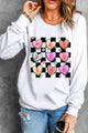Valentine's Day Checkered Heart Long Sleeve Sweatshirt Trandify Deal