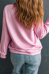 Contrast Heart Long Sleeve Sweatshirt Trandify Deal